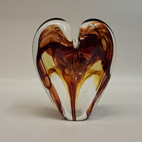 Click to view detail for DG-112 Blown Glass Heart Dark Red $112